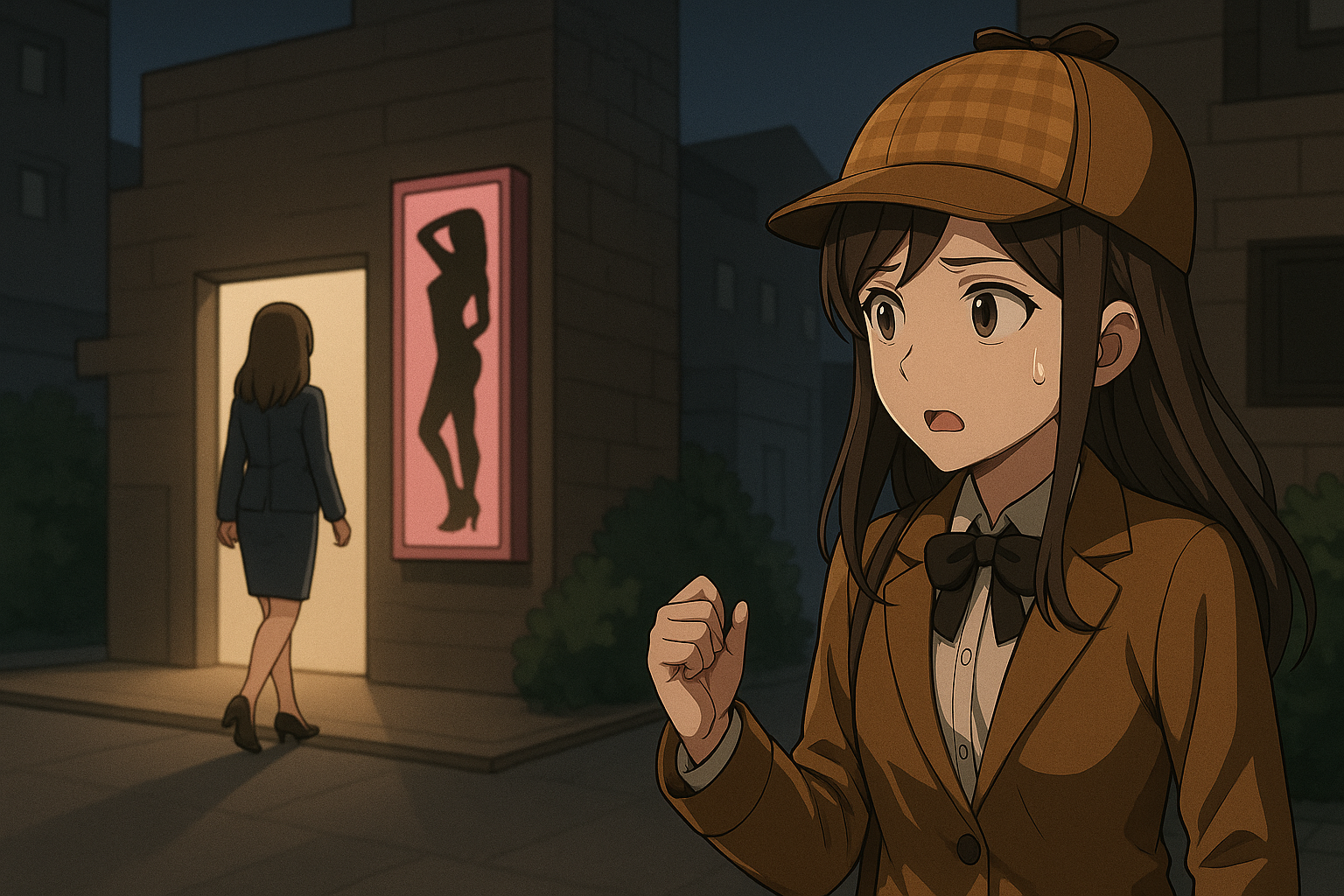 探偵の調査イラスト