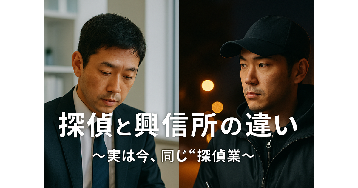 【探偵】と【興信所】の違いとは？