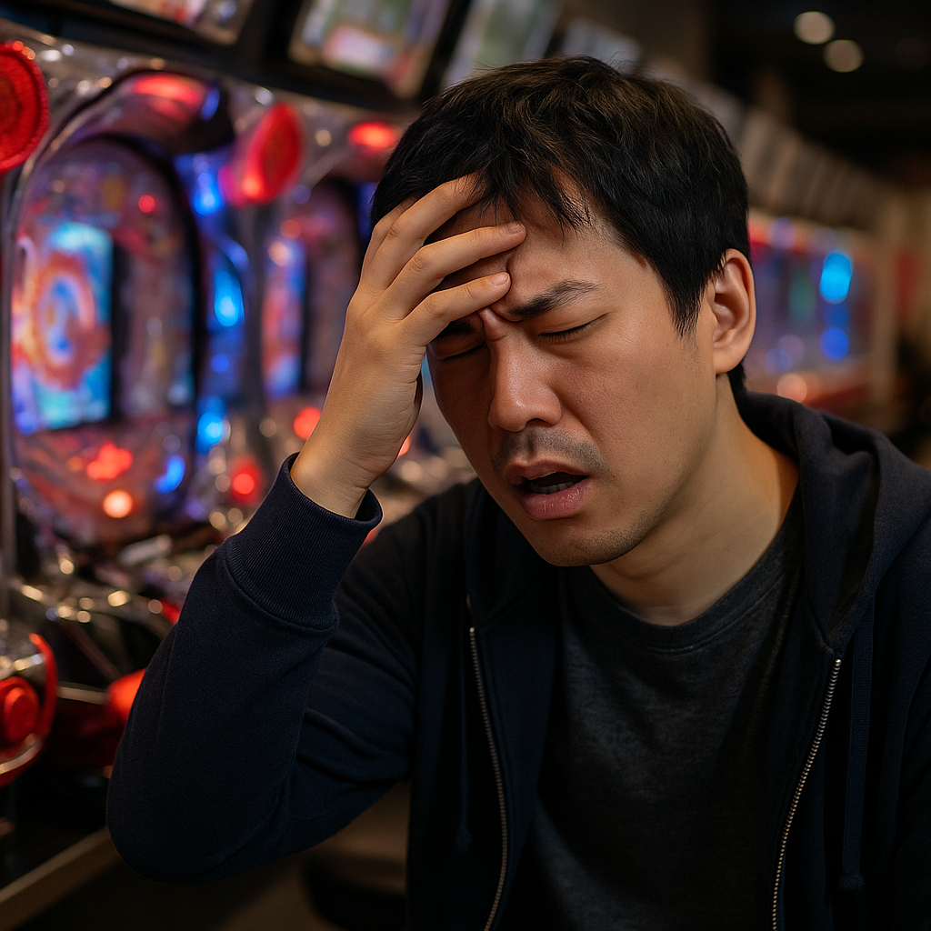 パチンコで負ける男性のイメージ