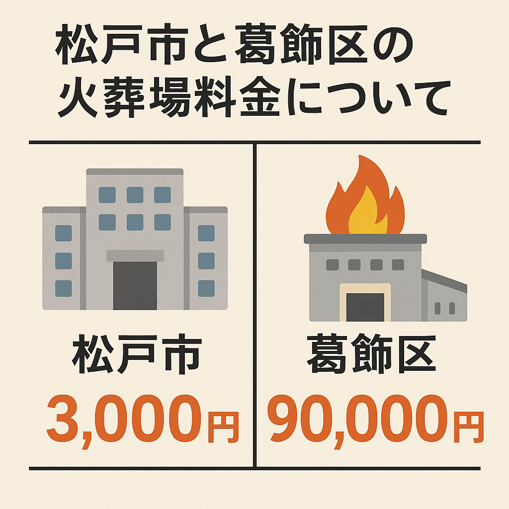 松戸市と葛飾区の火葬場料金インフォグラフィック