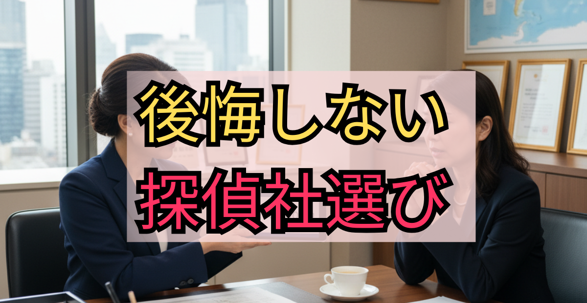 探偵社選びで後悔しないために
