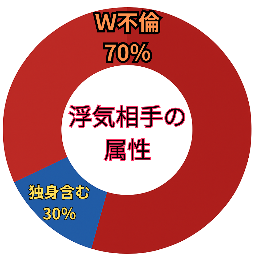 W不倫率7割の円グラフ