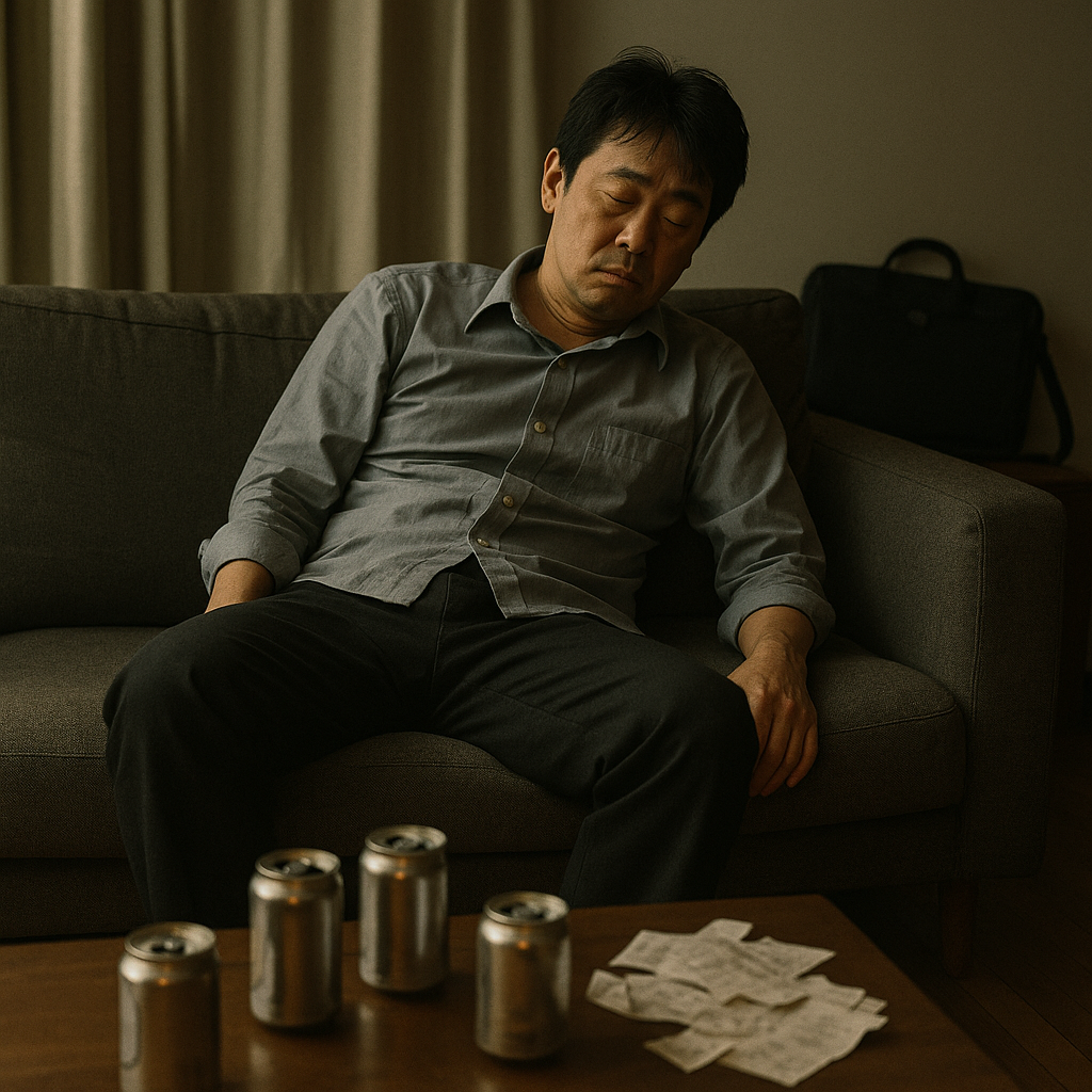 過剰飲酒や浪費をする夫