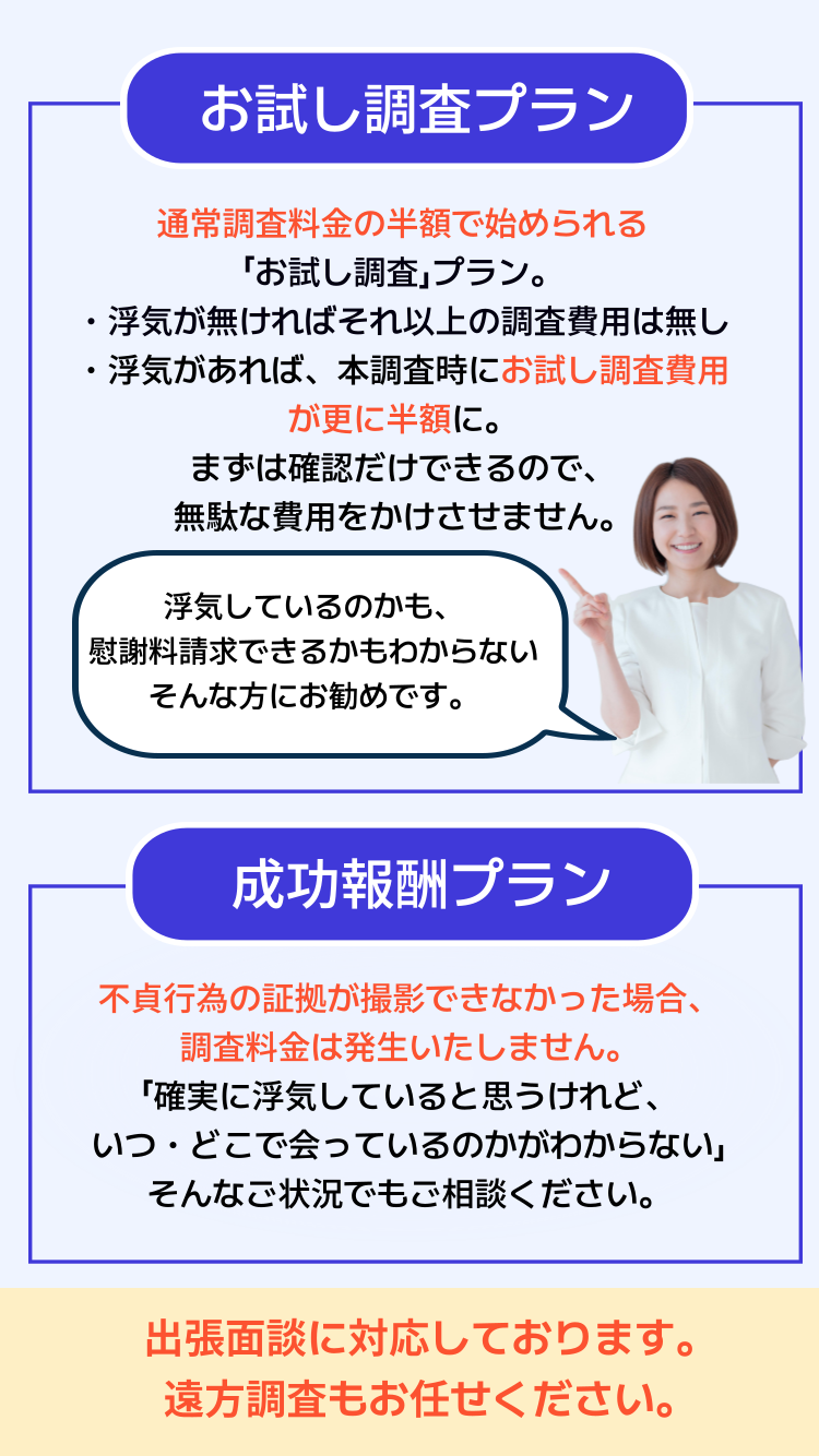 探偵　興信所　浮気調査　成功報酬