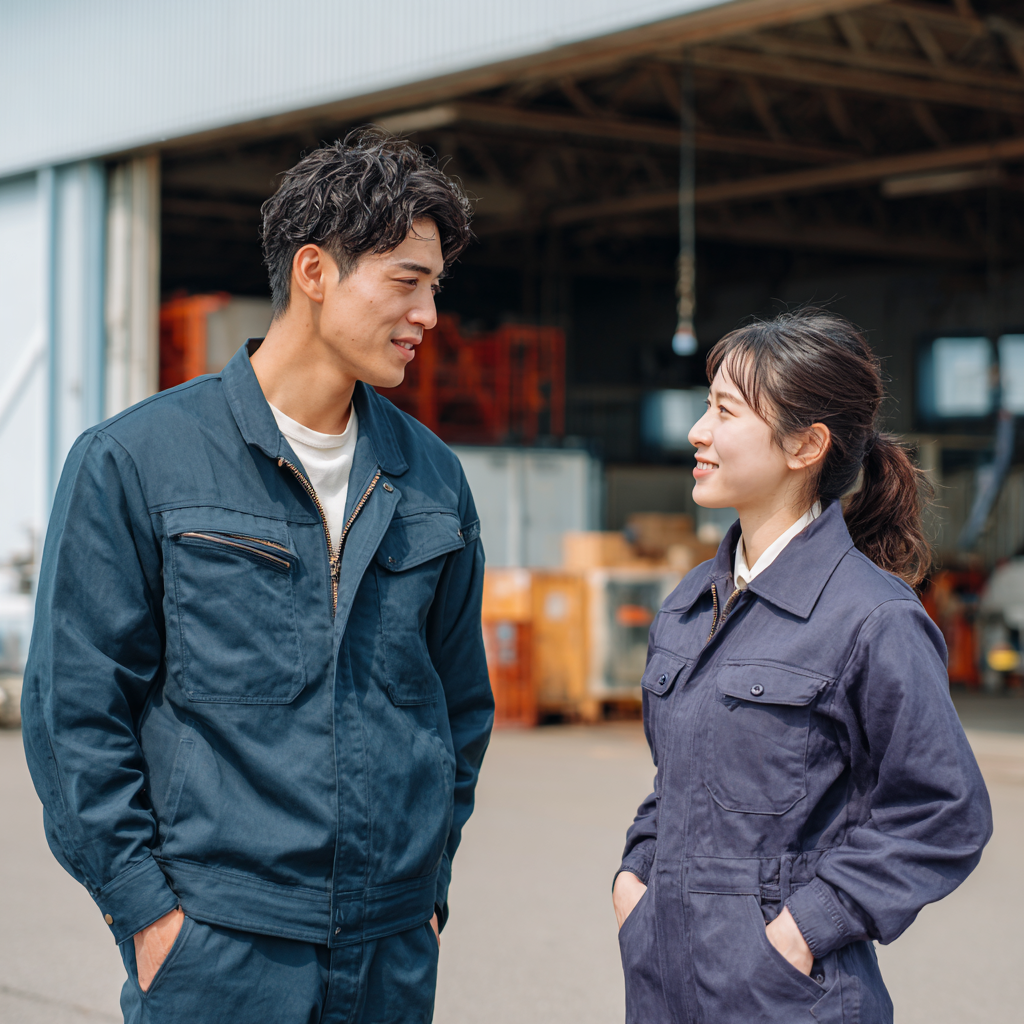 倉庫で出会う妻とドライバー