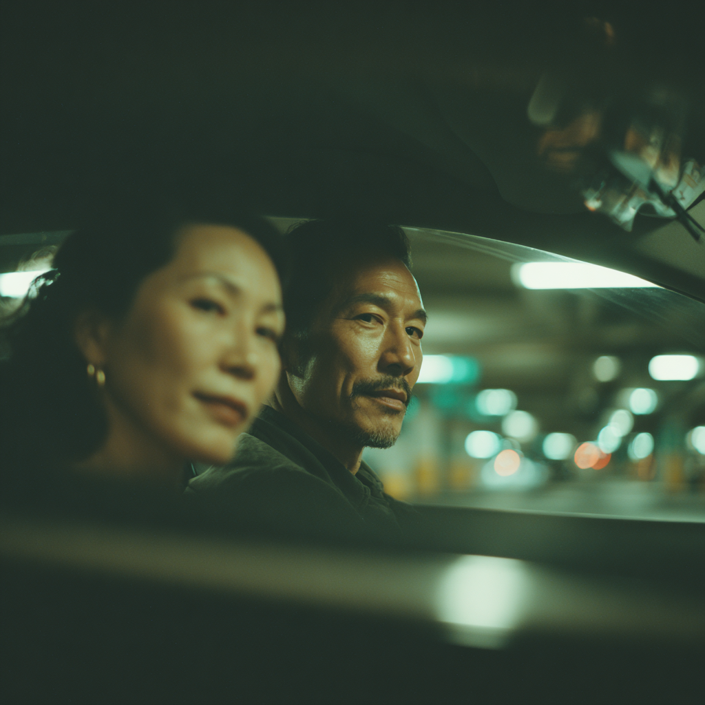 車移動する浮気カップル