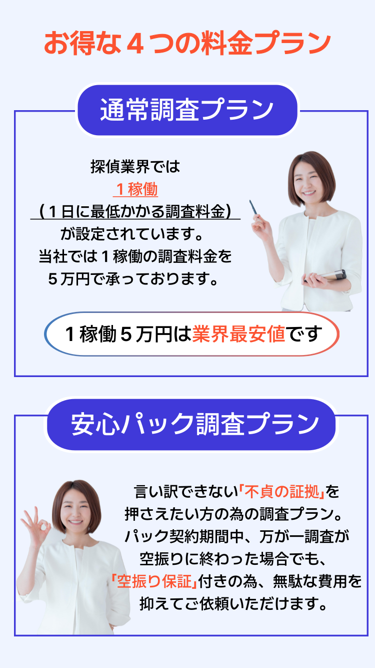探偵　興信所　浮気調査　料金